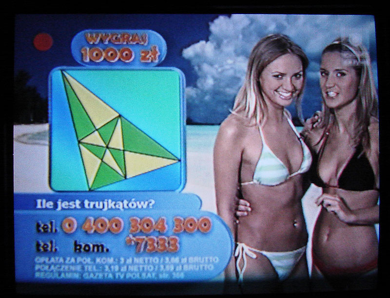 Dziewczyny w bikini
Problemy z ortografia w TV :)
